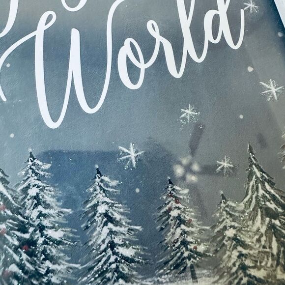 Joy to the World Christmas Holiday Glitter Framed Rustic Art - Picture 6 of 6